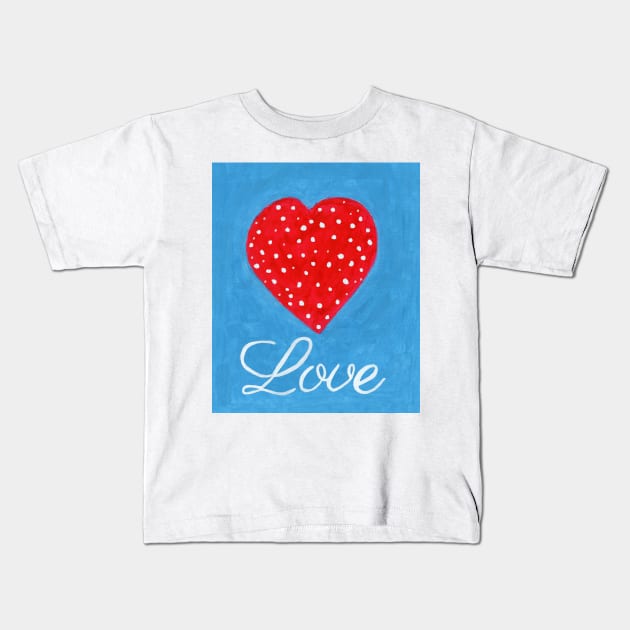 Red Heart. Love Original Watercolor Painting Fine Art Print Landscapet Art Print from Watercolor Painting Original Wall Art Kids T-Shirt by EugeniaAlvarez